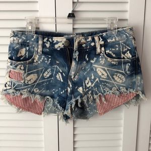 Funky paint splattered Free People shorts